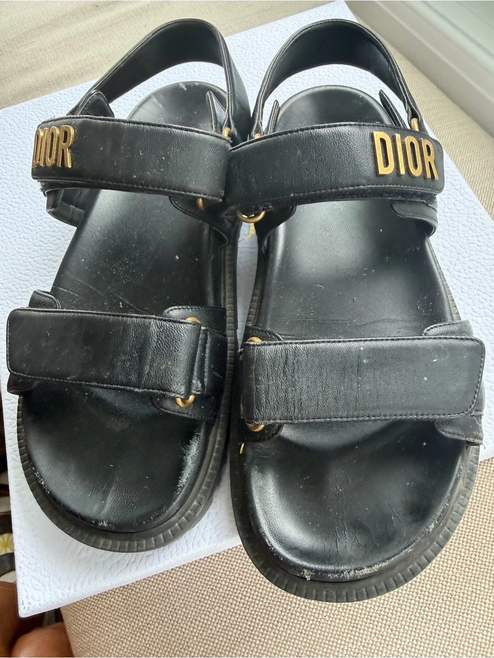 Dior black leather